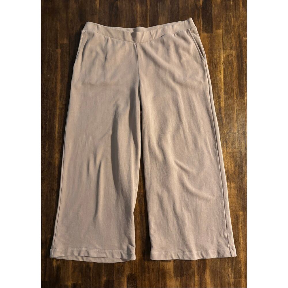 J. Jill Pure Size Large Petite Pant 100% Organic Cotton Wide Leg Crop Pull On